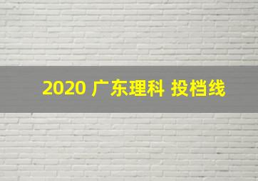 2020 广东理科 投档线